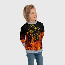 Свитшот детский ARCANE League Of Legends огонь, цвет: 3D-меланж — фото 2