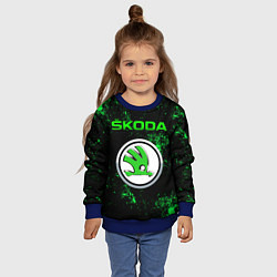Свитшот детский SKODA - ЗЕЛЕНЫЕ БРЫЗГИ, цвет: 3D-синий — фото 2