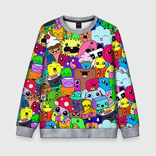 Детский свитшот Монстрики Nastiprazdnik / 3D-Меланж – фото 1