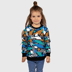 Свитшот детский Акула и другие обитатели океана, цвет: 3D-черный — фото 2