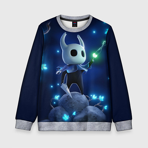Детский свитшот Hollow Knight неоновые бабочки / 3D-Меланж – фото 1