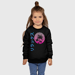 Свитшот детский Закат Градиент, цвет: 3D-черный — фото 2