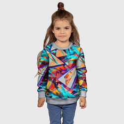 Свитшот детский Яркий неоновый абстрактный узор, цвет: 3D-меланж — фото 2