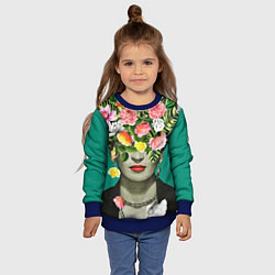 Свитшот детский Фрида Кало - Арт Портрет, цвет: 3D-синий — фото 2