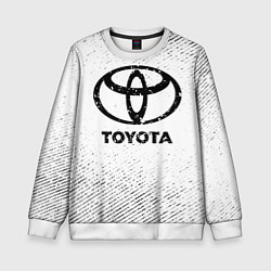 Свитшот детский Toyota с потертостями на светлом фоне, цвет: 3D-белый
