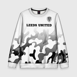 Свитшот детский Leeds United sport на светлом фоне: символ сверху, цвет: 3D-белый