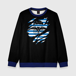 Свитшот детский Спецназ ГРУ - порванная, цвет: 3D-синий