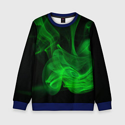 Свитшот детский Зелёный абстрактный дым, цвет: 3D-синий