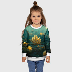 Свитшот детский Золотой лотос, цвет: 3D-белый — фото 2