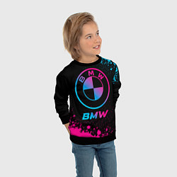 Свитшот детский BMW - neon gradient, цвет: 3D-черный — фото 2