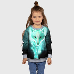 Свитшот детский Волк из света, цвет: 3D-меланж — фото 2