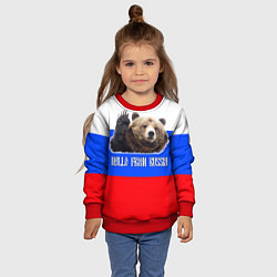 Свитшот детский Привет из России - медведь и триколор, цвет: 3D-красный — фото 2