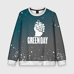 Свитшот детский Green day - брызги, цвет: 3D-белый