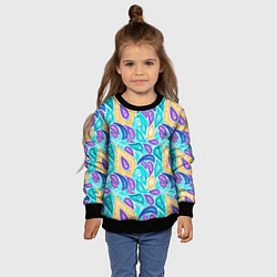 Свитшот детский Узоры капельки, цвет: 3D-черный — фото 2