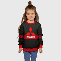 Свитшот детский Mitsubishi - логотип - красная полоса, цвет: 3D-красный — фото 2