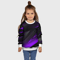 Свитшот детский Черно-фиолетовая геометрическая абстракция, цвет: 3D-белый — фото 2