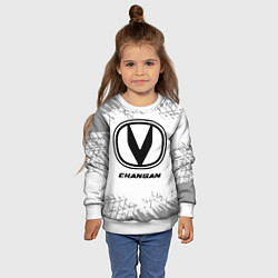 Свитшот детский Changan speed на светлом фоне со следами шин, цвет: 3D-белый — фото 2