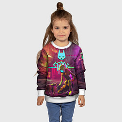 Свитшот детский Stray - cat & robot, цвет: 3D-белый — фото 2