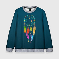 Свитшот детский Ловец снов - индейский амулет, цвет: 3D-меланж