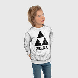 Свитшот детский Zelda с потертостями на светлом фоне, цвет: 3D-белый — фото 2