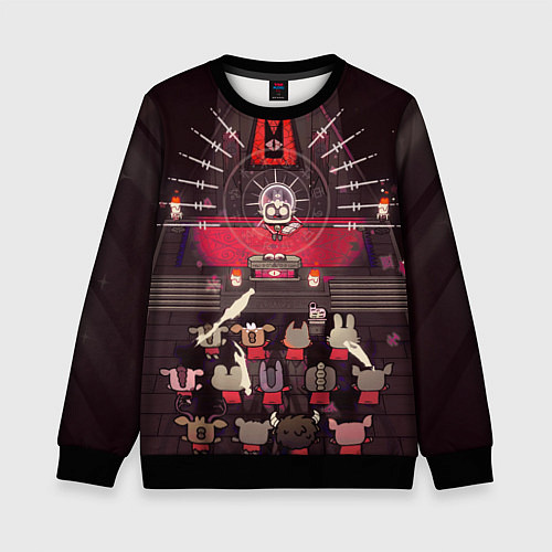 Детский свитшот Культ ягнёнка в сборе - Cult of the lamb / 3D-Черный – фото 1