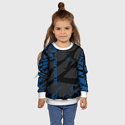 Свитшот детский Subaru - следы шин, цвет: 3D-белый — фото 2