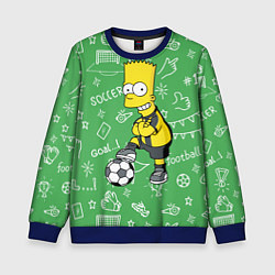 Свитшот детский Барт Симпсон - крутой футболист!, цвет: 3D-синий