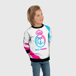 Свитшот детский Real Madrid neon gradient style, цвет: 3D-черный — фото 2