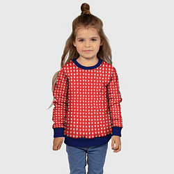 Свитшот детский Красные сердечки паттерн, цвет: 3D-синий — фото 2