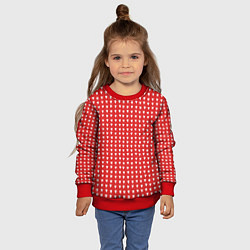 Свитшот детский Красные сердечки паттерн, цвет: 3D-красный — фото 2