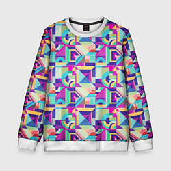 Свитшот детский Геометрия абстрактный паттерн, цвет: 3D-белый