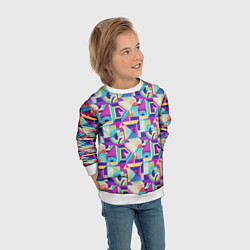 Свитшот детский Геометрия абстрактный паттерн, цвет: 3D-белый — фото 2