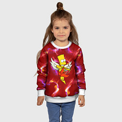 Свитшот детский Барт Симпсон стреляет из лука в сердце, цвет: 3D-белый — фото 2