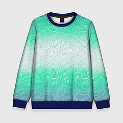 Свитшот детский Абстрактная волна градиентный паттерн, цвет: 3D-синий
