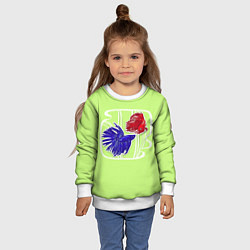 Свитшот детский Яркие экзотические рыбки, цвет: 3D-белый — фото 2