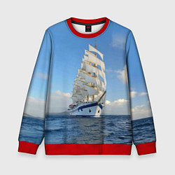 Свитшот детский Парусник идёт на полных парусах, цвет: 3D-красный