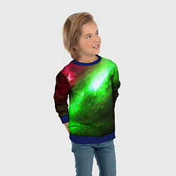Свитшот детский Зеленый космос бесконечность, цвет: 3D-синий — фото 2