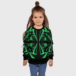 Свитшот детский Геометрический узор зеленый geometric, цвет: 3D-черный — фото 2