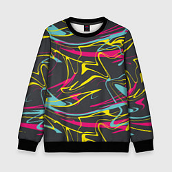 Свитшот детский Яркая палитра художника, цвет: 3D-черный