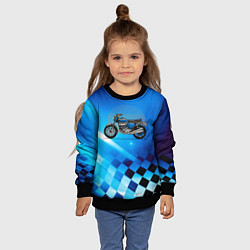 Свитшот детский Синий классический мотоицкл, цвет: 3D-черный — фото 2