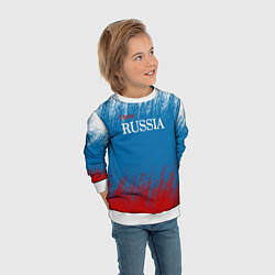 Свитшот детский Российский триколор - Я люблю Россию, цвет: 3D-белый — фото 2