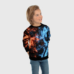 Свитшот детский Fire and Water Огонь и вода, цвет: 3D-черный — фото 2