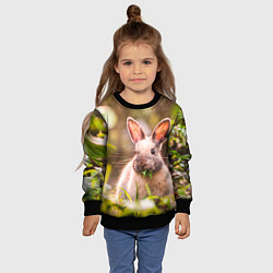 Свитшот детский Милый кролик, цвет: 3D-черный — фото 2