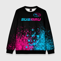 Детский свитшот Subaru - neon gradient: символ сверху