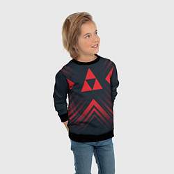 Свитшот детский Красный символ Zelda на темном фоне со стрелками, цвет: 3D-черный — фото 2
