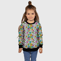 Свитшот детский Череп разноцветный, цвет: 3D-черный — фото 2