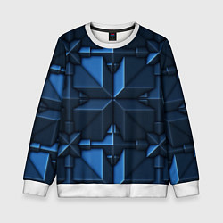 Свитшот детский Синяя объёмная броня киборга, цвет: 3D-белый