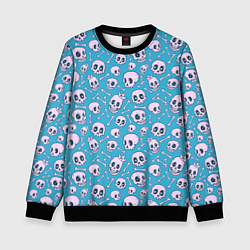 Свитшот детский Весёлый череп с короной, цвет: 3D-черный