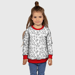 Свитшот детский Череп штрихованный, цвет: 3D-красный — фото 2