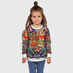 Свитшот детский Красочная иллюстрация, цвет: 3D-белый — фото 2